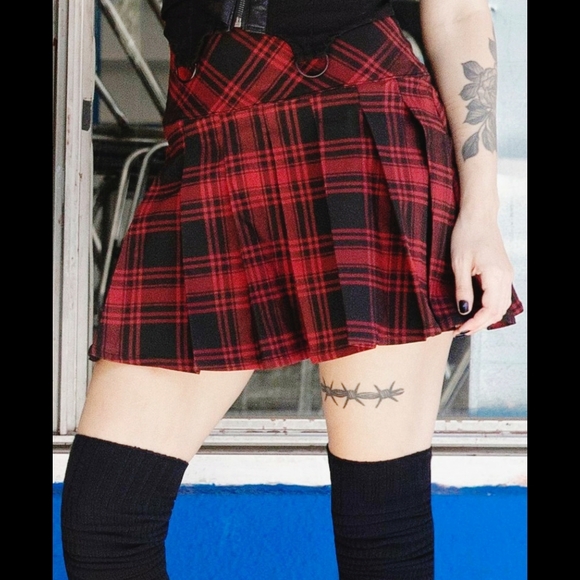 Tripp nyc Dresses & Skirts - Goth Grunge Plaid Pleated Skirt Killstar Teen Spiritus Cosplay School Girl